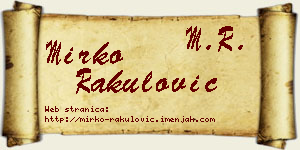 Mirko Rakulović vizit kartica
